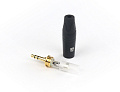 AuraSonics J235B кабельный разъем Jack 3.5 мм TRS (стерео) штекер, для кабеля диаметром менее 6.5 мм, цвет черный, до 50 В