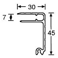 Adam Hall 6104  профиль алюминиевый (паз 7 мм), для крышки. Длина 4 м (цена за 1 м)