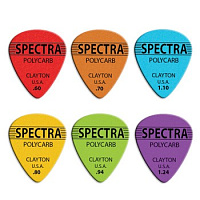 CLAYTON SPE70/12 - 0.70 mm стандартные медиаторы SPECTRA из поликарбоната, матовые (12 шт/упак.)