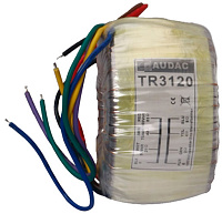 Audac TR3120 Тороидальный трансформатор, 120 Вт/100/70/50 В/2/4/8 Ом