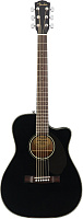 FENDER CC-60SCE BLK WN электроакустическая гитара, топ массив ели, накладка орех, цвет черный
