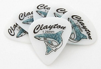 CLAYTON SH126/6  набор медиаторов - 1.26 mm SAND SHARK стандартные, рисунок акула, напыление из песка