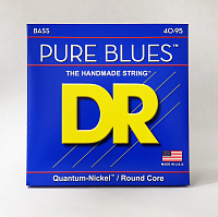 DR PBVW-40 струны для 4-струнной бас-гитары, калибр 40-95, серия PURE BLUES™ Quantum Nickel™, обмотка никель, покрытия нет