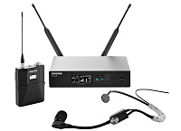 SHURE QLXD14E/SM35 G51 470-534 MHz радиосистема с поясным передатчиком QLXD1 и головным микрофоном SM35