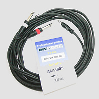 Invotone ACA1005  Аудиокабель, stereo jack 3.5  2 x mono jack 6.3, длина 5 метров