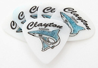 CLAYTON SH50/6  набор медиаторов - 0.50 mm SAND SHARK стандартные, рисунок акула, напыление из песка