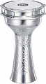 MEINL HE-315  дарбука, алюминий, с джинглами 8 1/4" x 16", мембрана - синтетика, ручная ковка рисунка, настроечный ключ в комплекте