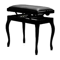 Hidrau BG200 Black Gloss (TC9)  банкетка, черная полированная, черный вельвет