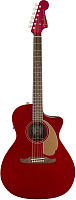 Fender Newporter Player CAR Электроакустическая гитара, цвет красный металлик
