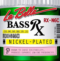 LA BELLA RX-N6C струны для 6-струнной бас-гитары (030-045-065-085-105-130), никель