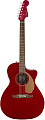 Fender Newporter Player CAR Электроакустическая гитара, цвет красный металлик