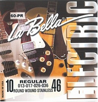 LA BELLA 60PR  металлические струны - натяжение Regular (010-013-017-026w-036-046), нержавеющая сталь, круглая обмотка