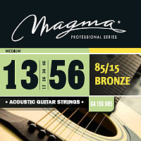 Magma Strings GA150B85 Струны для акустической гитары, серия Bronze 85/15, калибр: 13-17-26-36-46-56, обмотка круглая, бронзовый сплав 85/15, натяжение Medium