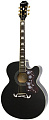 EPIPHONE EJ-200SCE Black (w/ Fishman PreSys) гитара электроакустическая со стальными струнами, джамбо, цвет черный