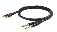 Proel CHLP310LU3 кабель 2 х 6.3 мм джек моно 2 х RCA male, длина 3 метра