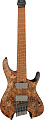 IBANEZ QX527PB-ABS безголовая электрогитара, 7 струн, HH, наклонные лады, цвет коричневый текстурированный
