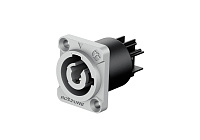 ROXTONE RAC3MPO Grey Разъем панельный типа powercon (Out), контакты: посеребренная бронза, 3-контактный, цвет серый