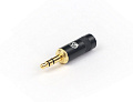 AuraSonics J35BG кабельный разъем Jack 3.5 мм TRS (стерео) штекер, позолоченные контакты, черный
