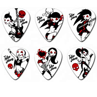 CLAYTON RCM/12  набор медиаторов - Rock Chicks, Medium, acetal, рисунок Tattoo Johnny Rock Chicks
