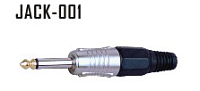 STANDS & CABLES JACK001  Разъем Jack 1/4" моно, золотая головка, разборный