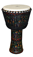 YUKA DJPA014-26  джембе, веревочная настройка, размер: 14"(35см)-26"(65см), мембрана и корпус: пластик. Декорирован в африканском стиле