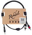 ROCKDALE XC-001-1M готовый компонентный кабель, разъёмы stereo mini jack "папа" (3,5 мм)   2 RCA, длина 1 м, чёрный