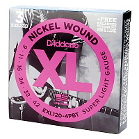 D'ADDARIO EXL120-4BT Струны для электрогитары EXL120 - 3 комплекта
