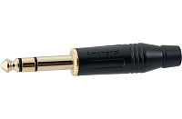 Amphenol ACPS-KB-AU Кабельный разъем Jack 1/4", серия M II, стерео, прямой, черный, позолоченные контакты