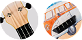 FLIGHT TUS 25 BUS  укулеле Travel, сопрано, с рисунком "автобус". дека липа, корпус пластик
