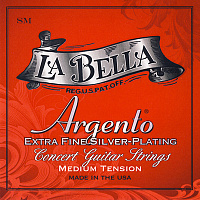 LA BELLA SM ARGENTO (ASPM)  струны для классической гитары, натяжение среднее (суммарное натяжение 35,18 кг), нейлон, обмотка серебро