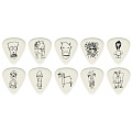 PLANET WAVES 1CWH2-10JS JOE SATRIANI PICKS WHITE LIGHT комплект медиаторов, 10 штук, мягкие, цвет белый