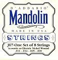D'ADDARIO EJ67 струны для мандолины, никель, натяжение: Medium, калибр 11- 39.