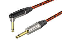 ROXTONE TGJJ310-8/3 Кабель инструментальный, цвет красно-черный, диаметр 6.5 мм, разъемы 2 x 6.3 мм моно Jack, длина 3 метра