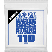ERNIE BALL 1799 одиночная струна для бас-гитары. Сталь, Flat Wound, калибр .110