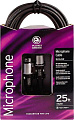 PLANET WAVES PW-MS-25 микрофонный кабель распаянный, XLR-XLR, 7,62 м., золотой джек, 180 гр. сгиб.
