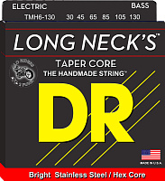DR TMH6-130 струны для 6-струнной бас-гитары, калибр 30-130, серия LONG NECKS™, обмотка нержавеющая сталь, покрытия нет