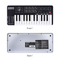 SAMSON Graphite M25 Mini  USB MIDI-клавиатура, 25 чувствительных к скорости нажатия клавиш, 4 триггерных пэда, назначаемые энкодеры и кнопки. Совместимость с iPad/PC/Mac. Вес 0,65 кг