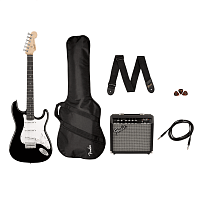 FENDER SQUIER MM STRAT PACK комплект: электрогитара, комбоусилитель Fender Frontman 10G, чехол, медиаторы, кабель и ремень