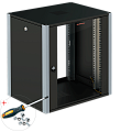 SYSMATRIX WP 6309.910  Шкаф настенный 9U 600х350, дверь стеклянная, цвет черный RAL9004