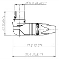 Neutrik NC5FRX разъем XLR угловой female кабельный 5 контактов