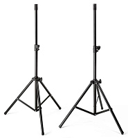 Samson LS2 телескопические стойки (2 шт.) для громкоговорителей до 25 кг, сталь, высота регулировки до 1,8 м, цвет черный, вес комплекта 6,2 кг