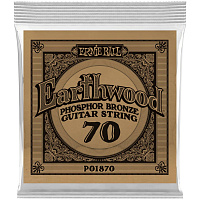 ERNIE BALL 1870 одиночная струна для акустической гитары Earthwood Phosphor Bronze, калибр .070