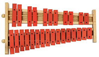 GEWA BELLS G27R металлофон хроматический, 27 красных пластин, диапазон G-А, с чехлом