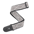 PLANET WAVES T20W1408 гитарный ремень без наплечника, текстиль, 50мм, черный с белым African Geometric