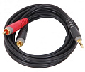 KLOTZ AY7-0300 аудиокабель 2 x RCA - стерео мини джек 3.5 мм, контакты позолочены, цвет чёрный, длина 3 метра