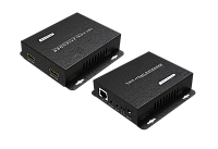 AVCLINK HT-4K70 Комплект: передатчик и приемник сигнала HDMI по витой паре. Вход/выход передатчика: 1 х HDMI/1 х HDMI, 1 х RJ45. Вход/выход приемника: 1 х RJ45/2 х HDMI. Максимальное разрешение 3840 x 2160 @ 60 Гц (4:4:4). Максимальное расстояние 70 м 