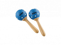 MEINL NINO7PD-B  маракасы деревянные, маленькие, круглые. Цвет: синий с белыми точками.