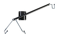 K&M 16296-000-55 настенный держатель для акустической гитары с держателем грифа,  69x22x20 см, сталь, чёрный