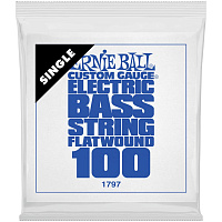 ERNIE BALL 1797 одиночная струна для бас-гитары. Сталь, Flat Wound, калибр .100