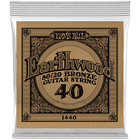 ERNIE BALL 1440 одиночная струна для акустической гитары Earthwood 80/20, калибр .040
